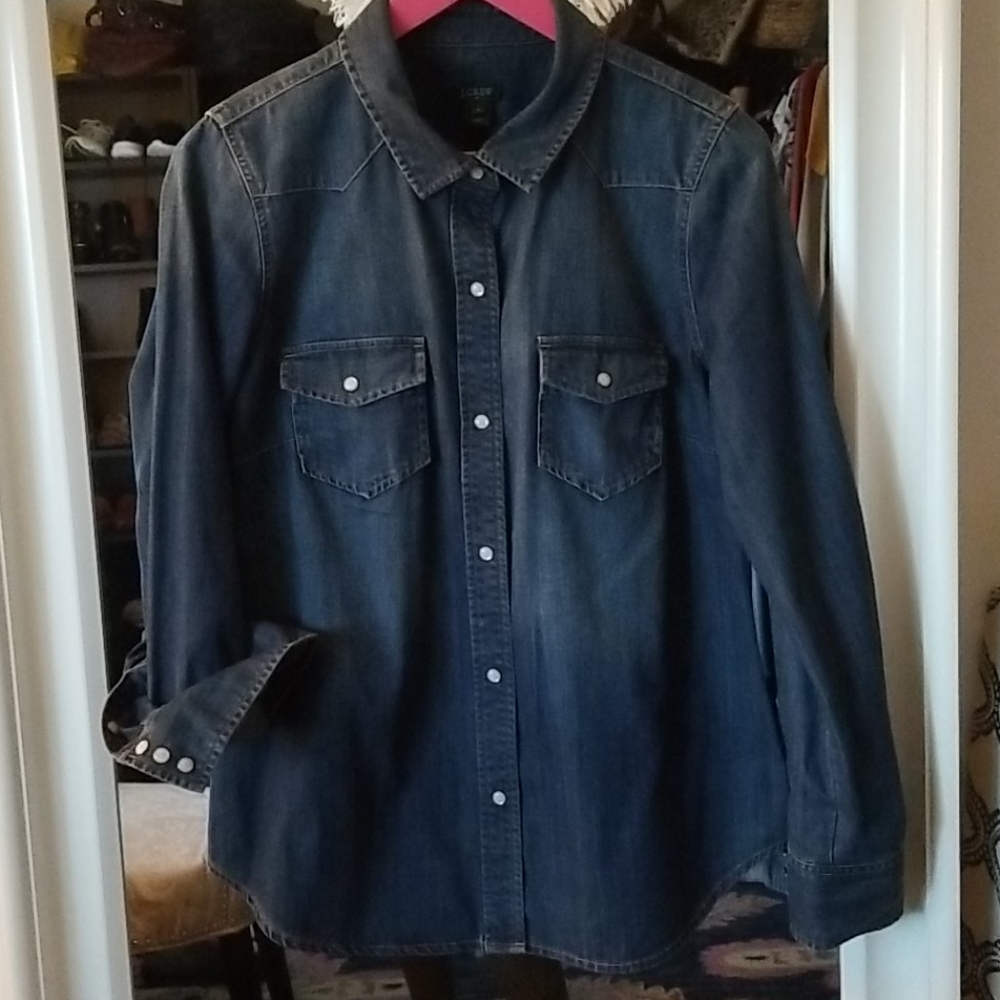 J Crew denim button down shirt